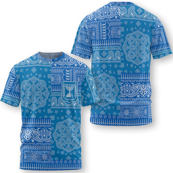 Israel T Shirt Flag And Paisley Basic Style 1