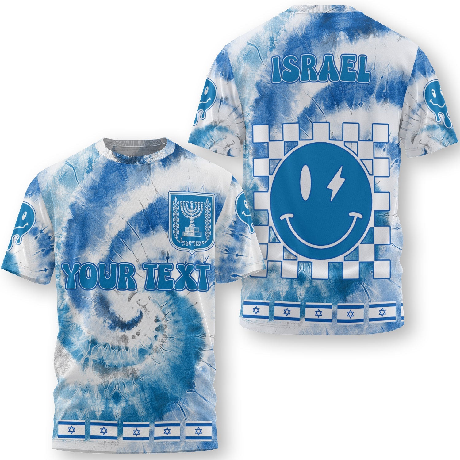 Israel T Shirt Custom Tie Dye Style 3