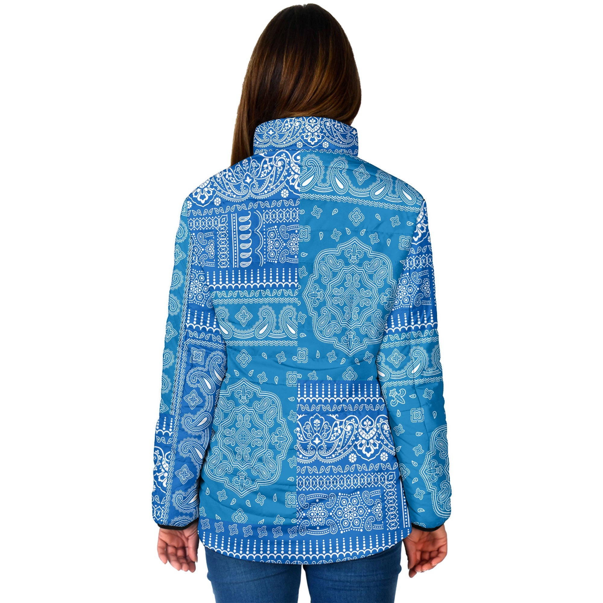 Israel Women Padded Jacket Flag And Paisley Basic Style 2