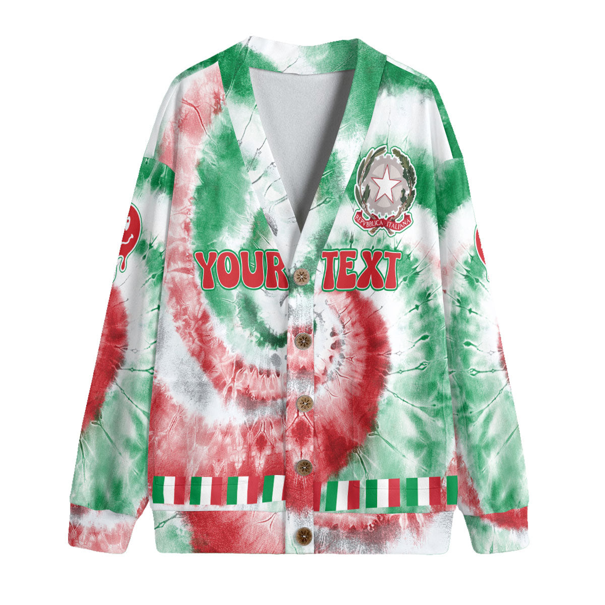 Italy Fleece Cardigan Custom Tie Dye Style 2