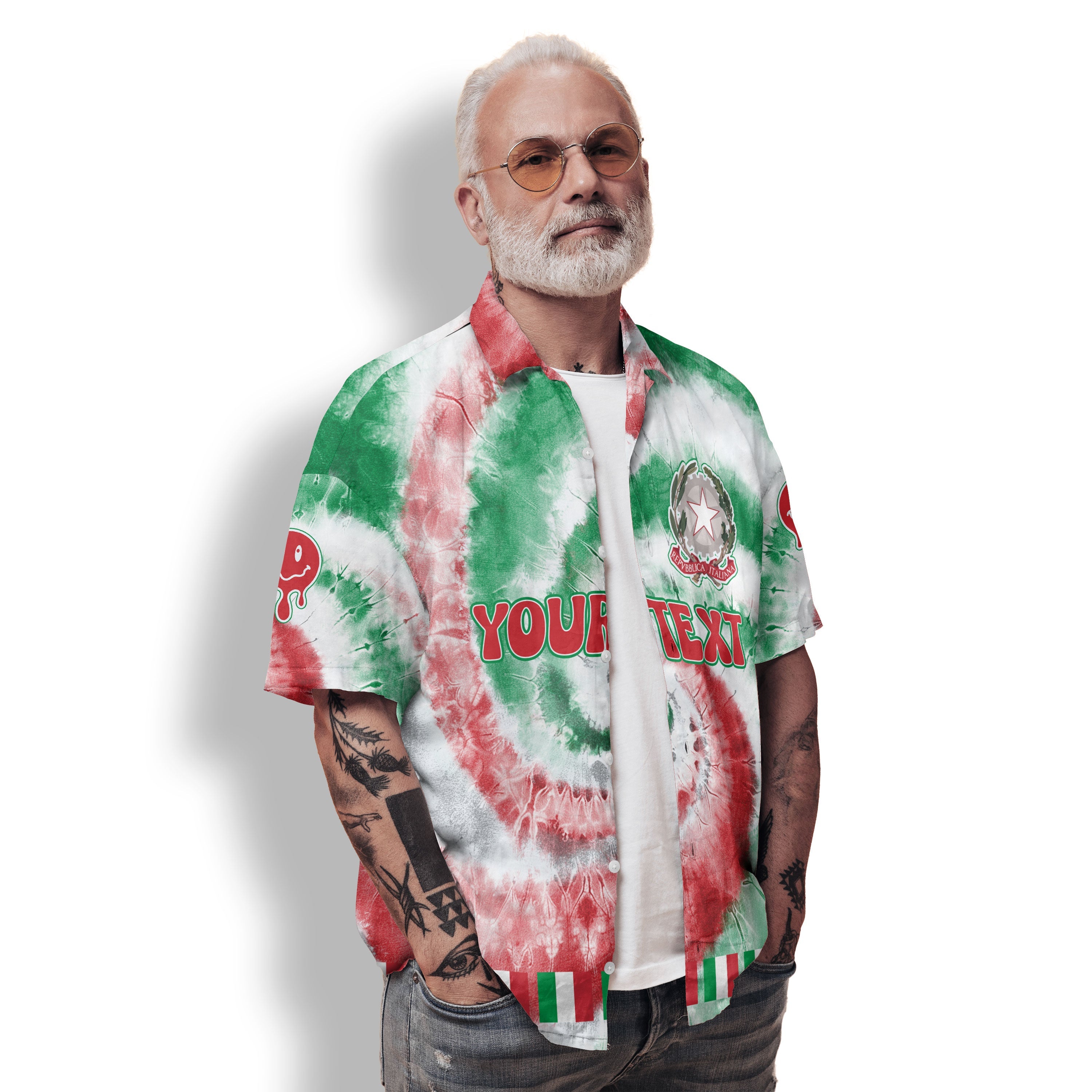 Italy Hawaiian Shirt Custom Tie Dye Style 2