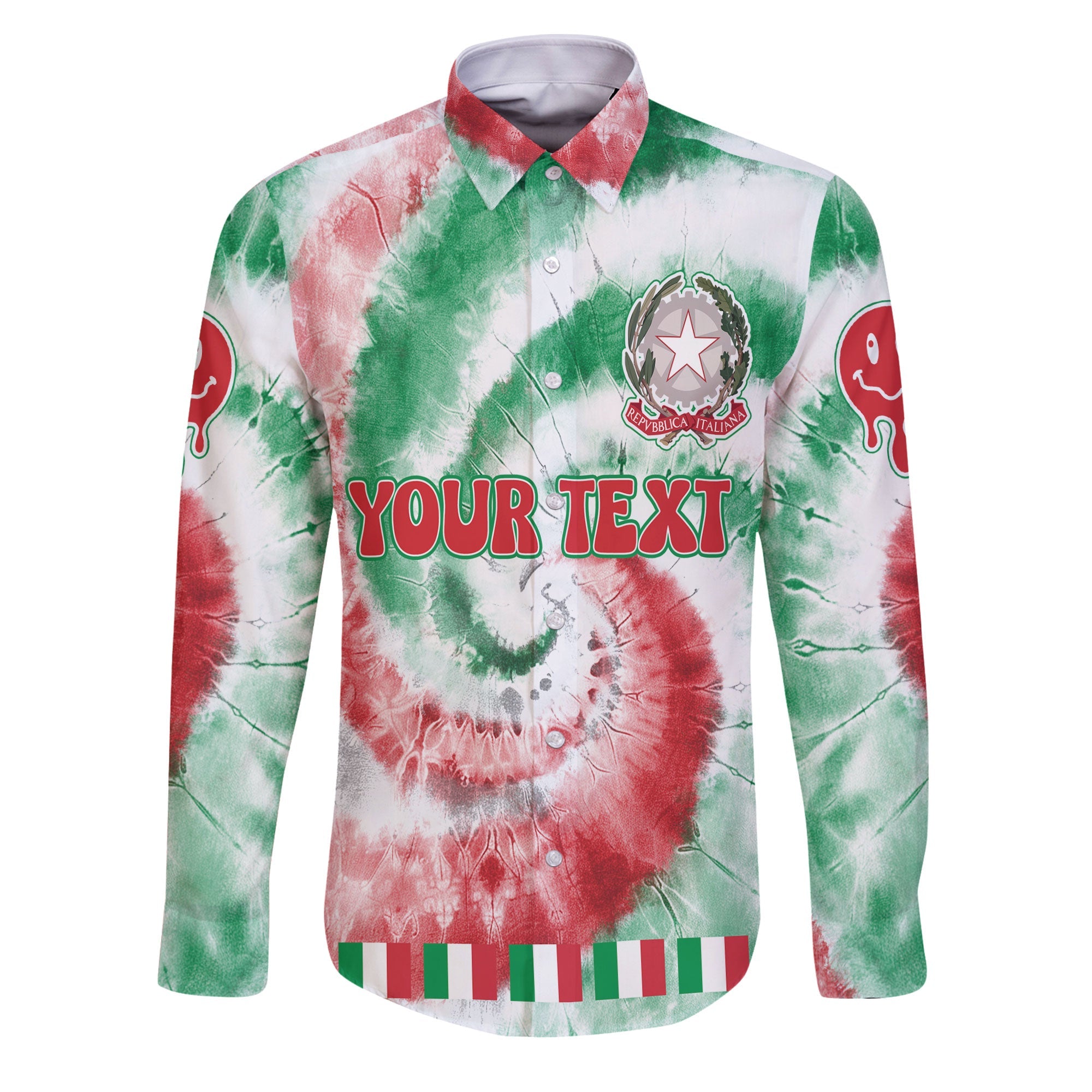 Italy Long Sleeve Button Shirt Custom Tie Dye Style 1