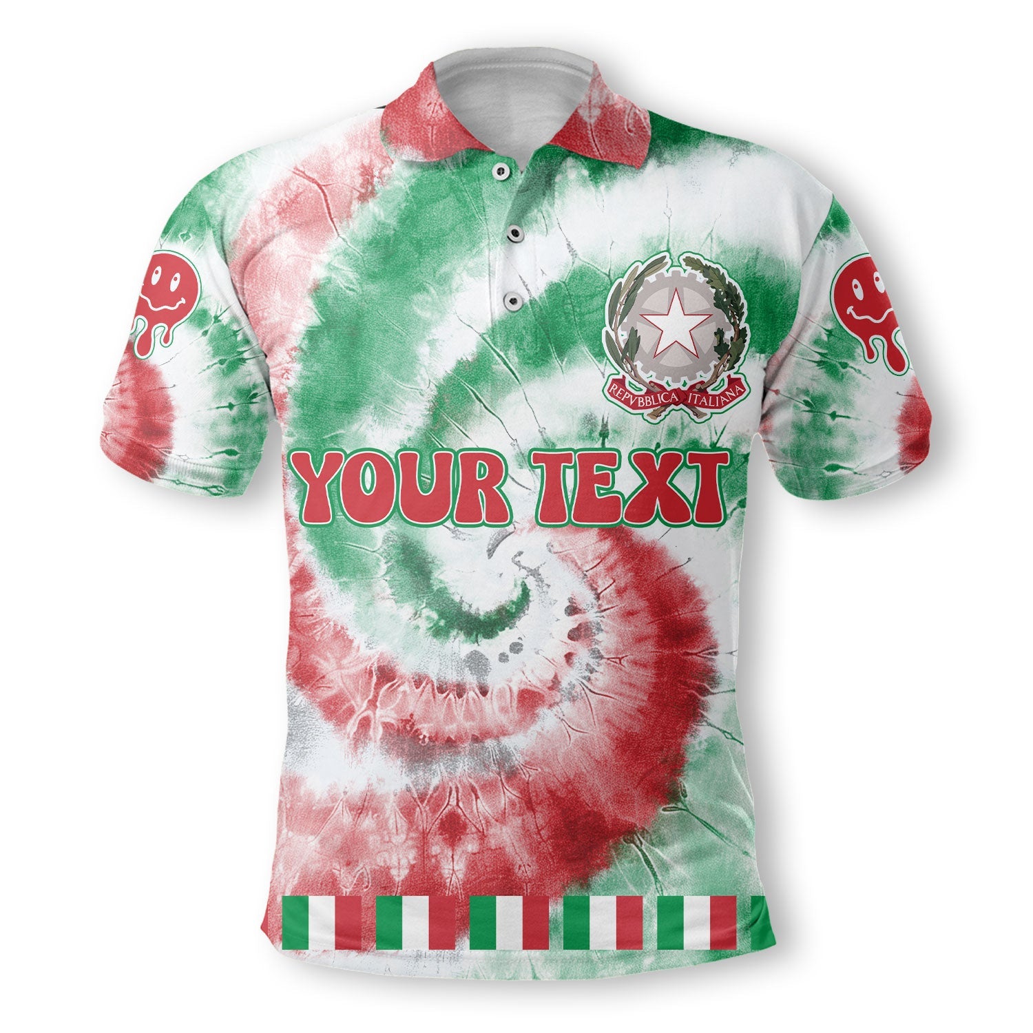 Italy Polo Shirt Custom Tie Dye Style 2