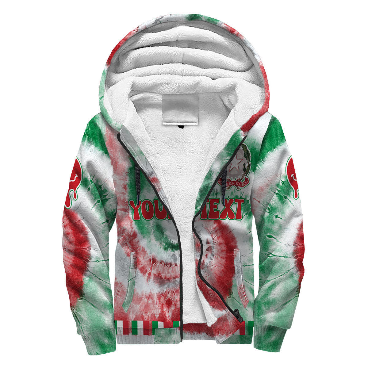 Italy Sherpa Hoodie Custom Tie Dye Style 3