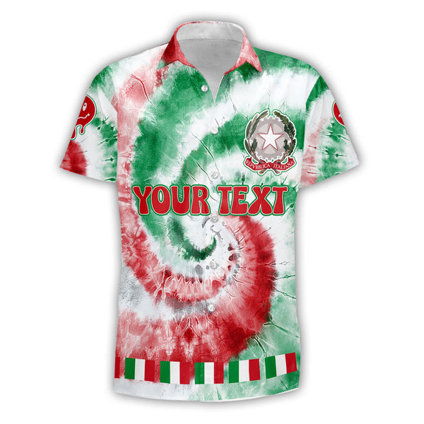 Italy Short Sleeve Shirt Custom Tie Dye Style 1