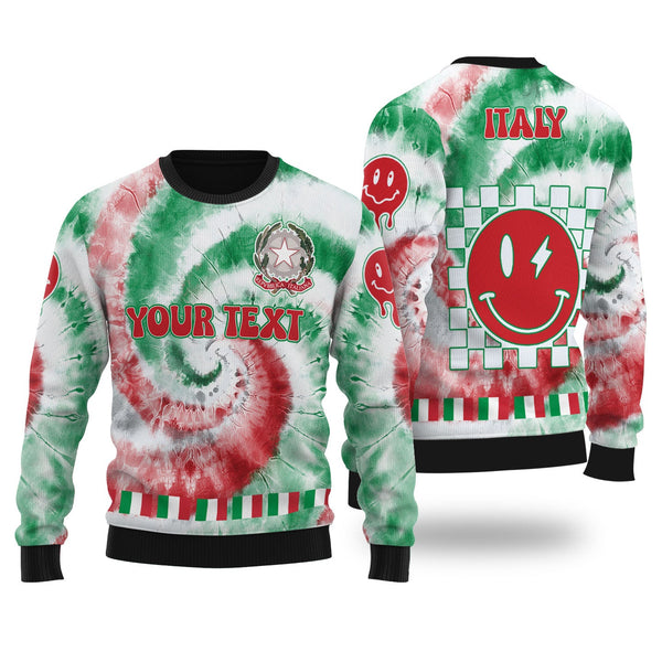 Italy Ugly Sweater Custom Tie Dye Style 1