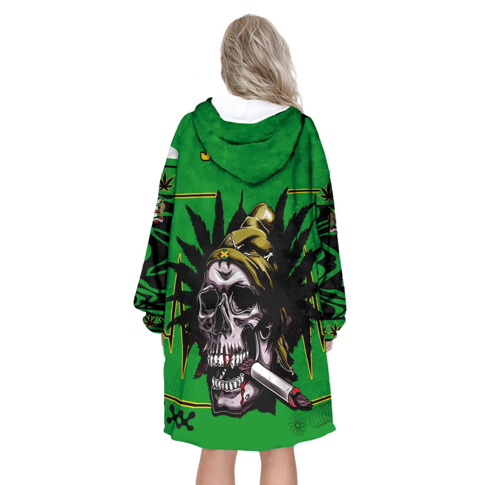 Jamaica Snug Hoodie Flag & Coat Of Arms Marijuanas Style