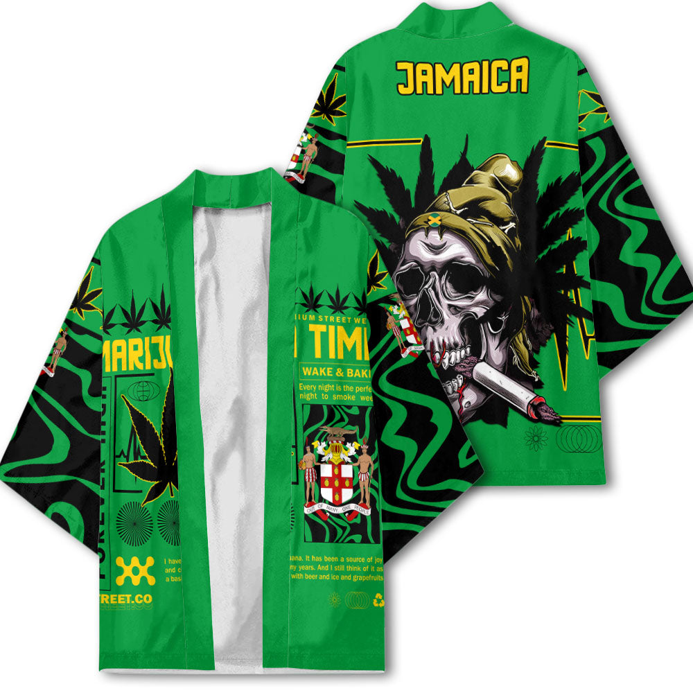 Jamaica Kimono Flag & Coat Of Arms Marijuanas Style