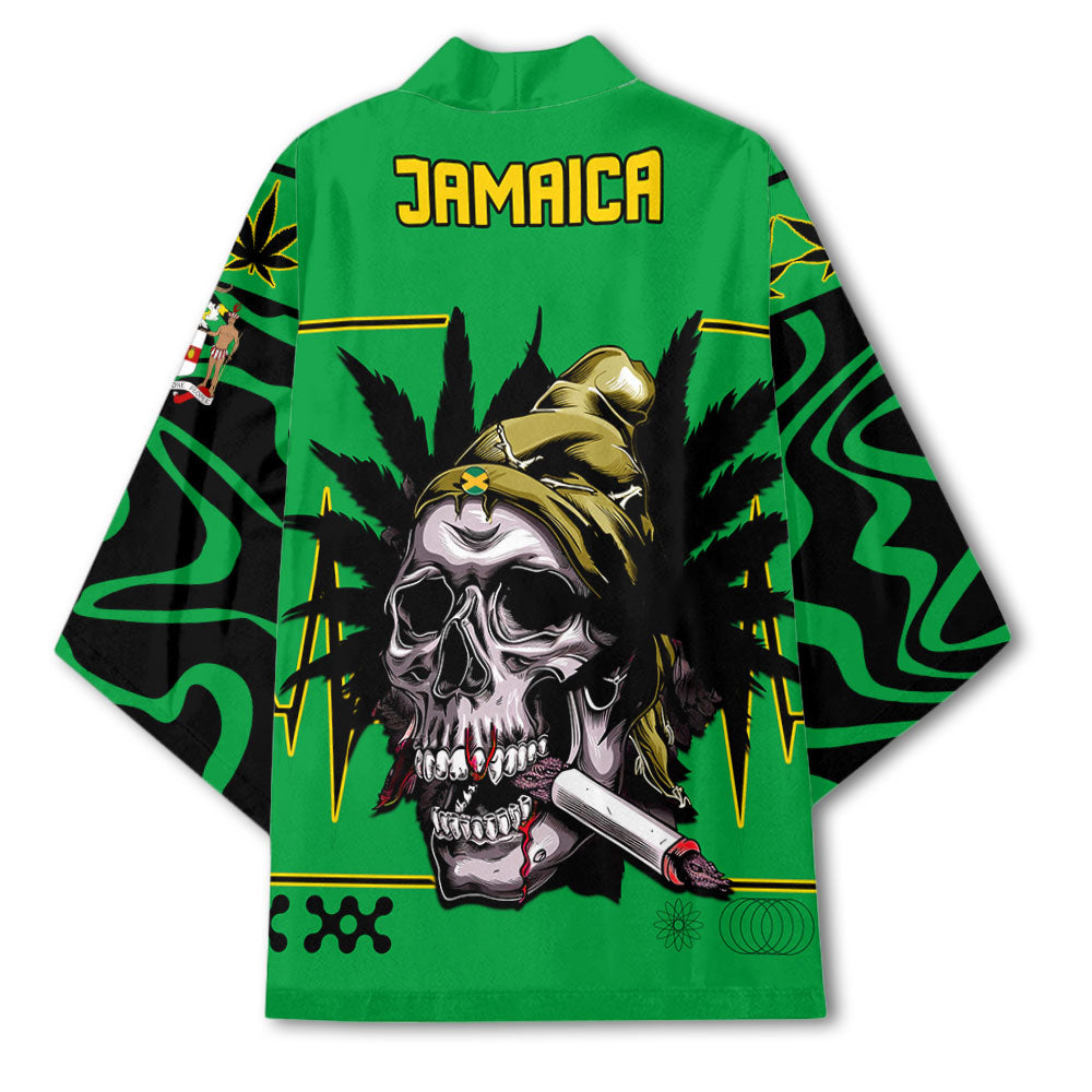 Jamaica Kimono Flag & Coat Of Arms Marijuanas Style