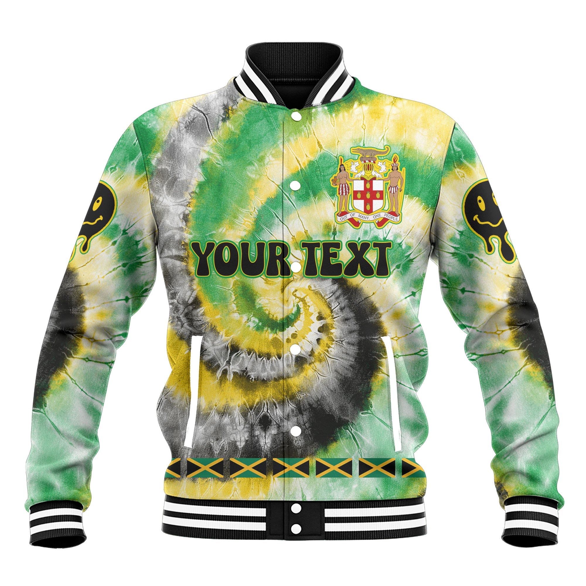 Jamaica Baseball Jacket Custom Tie Dye Style 2