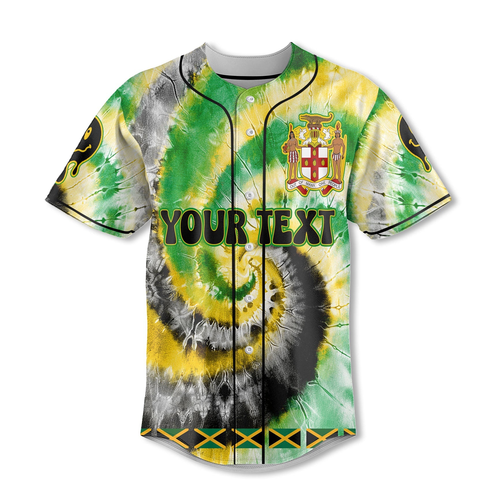 Jamaica Baseball Jersey Custom Tie Dye Style 2