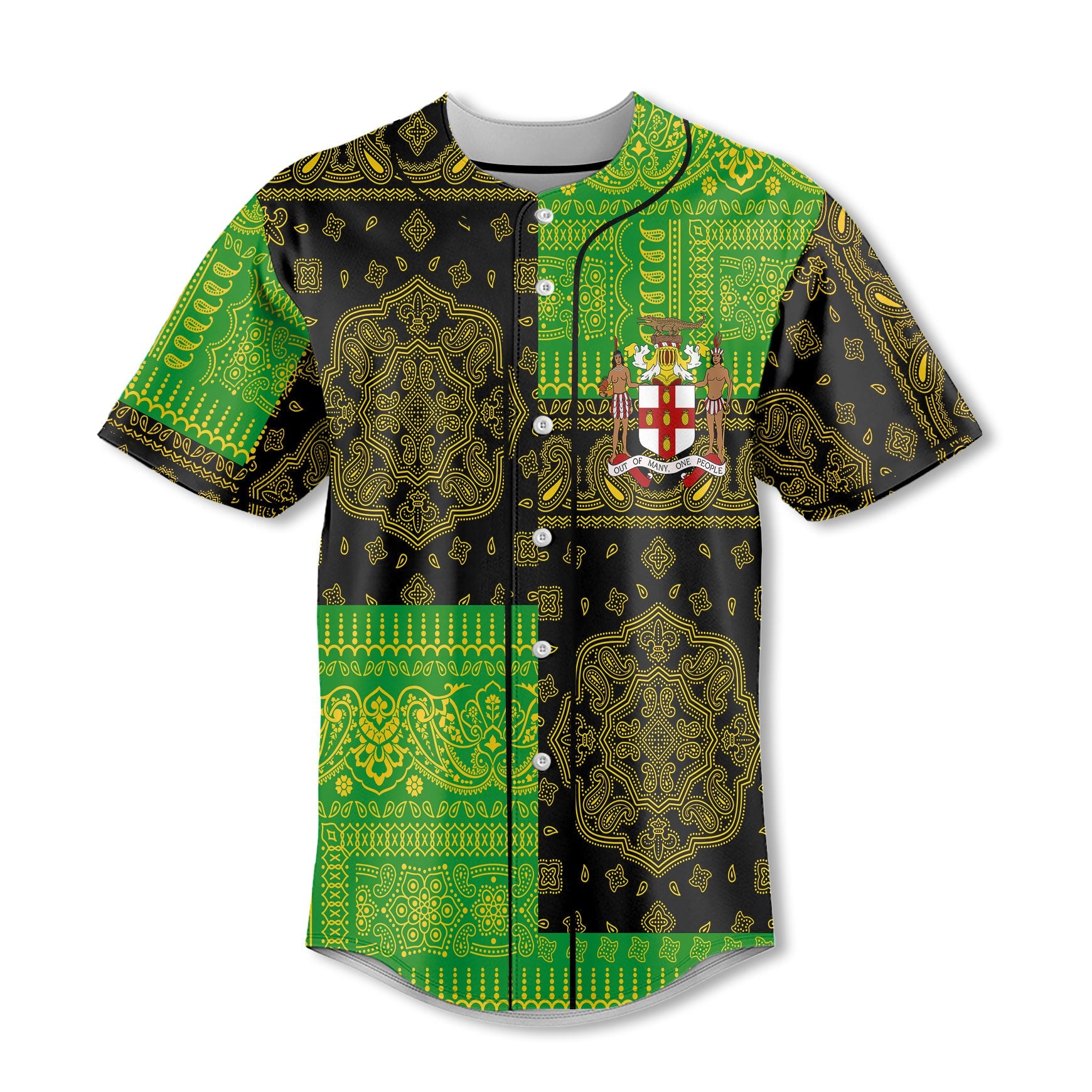 Jamaica Baseball Jersey Flag And Paisley Basic Style 2