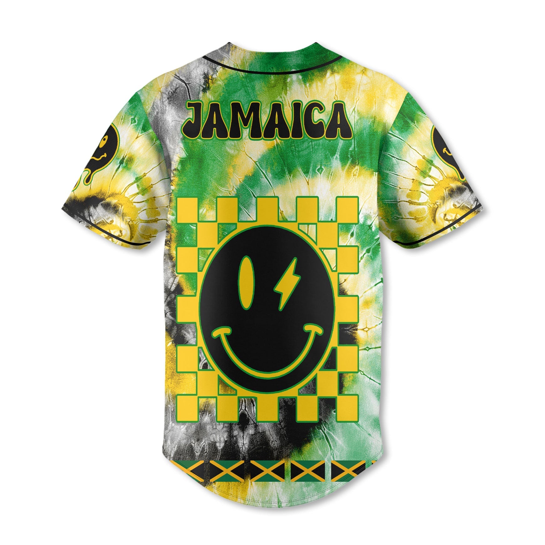 Jamaica Baseball Jersey Custom Tie Dye Style 3