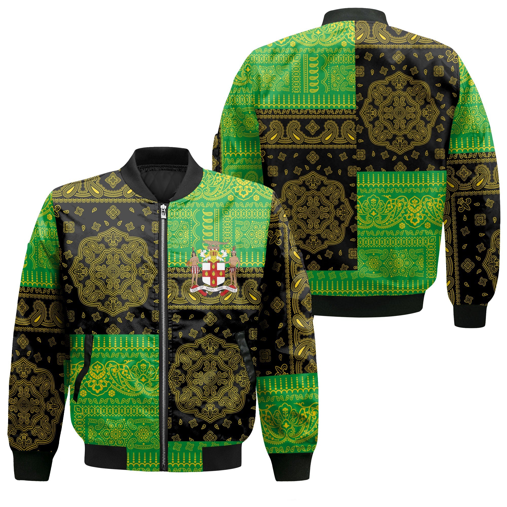 Jamaica Bomber Jacket Flag And Paisley Basic Style 1