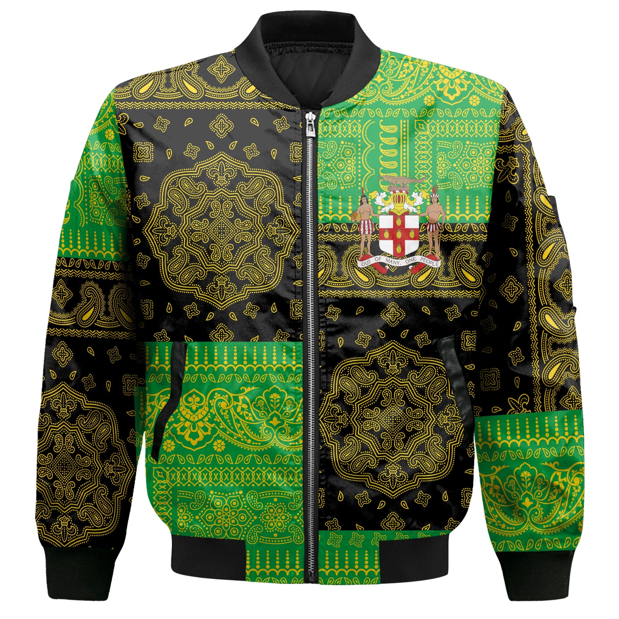 Jamaica Bomber Jacket Flag And Paisley Basic Style 2