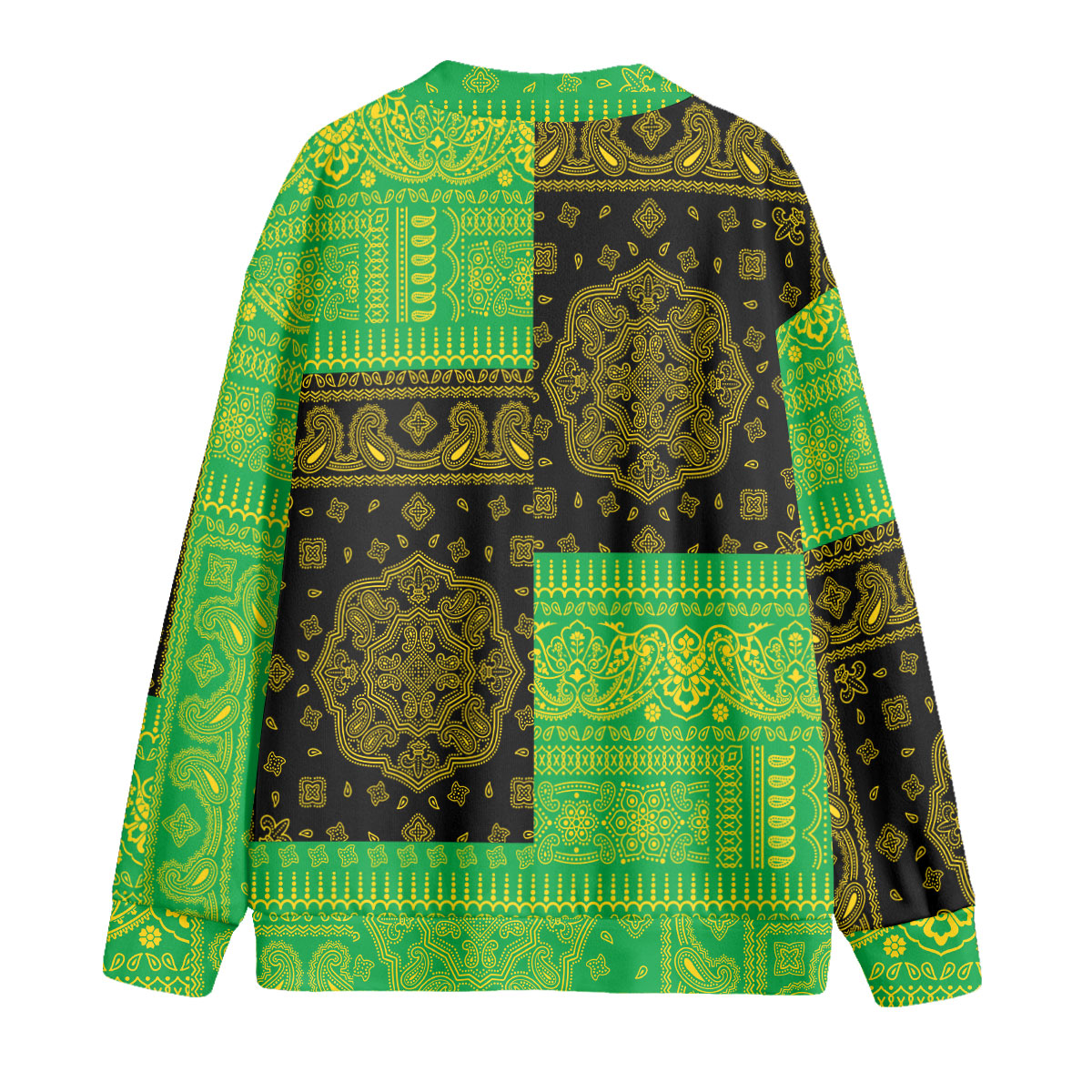 Jamaica Fleece Cardigan Flag And Paisley Basic Style 2