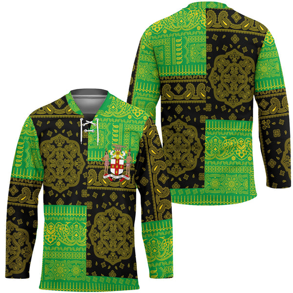 Jamaica Hockey Jersey Flag And Paisley Basic Style 1