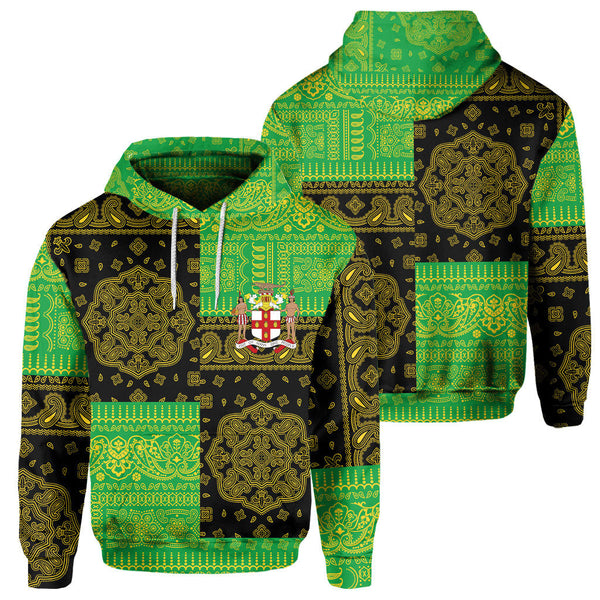 Jamaica Hoodie Flag And Paisley Basic Style 1