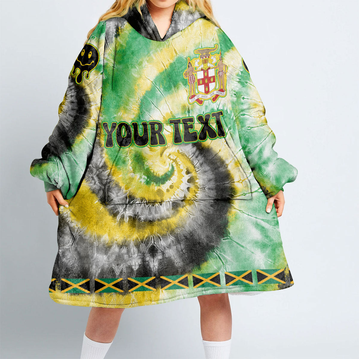 Jamaica Hoodie Blanket Custom Tie Dye Style 2