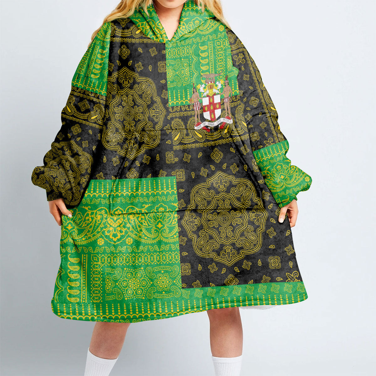 Jamaica Hoodie Blanket Flag And Paisley Basic Style 2