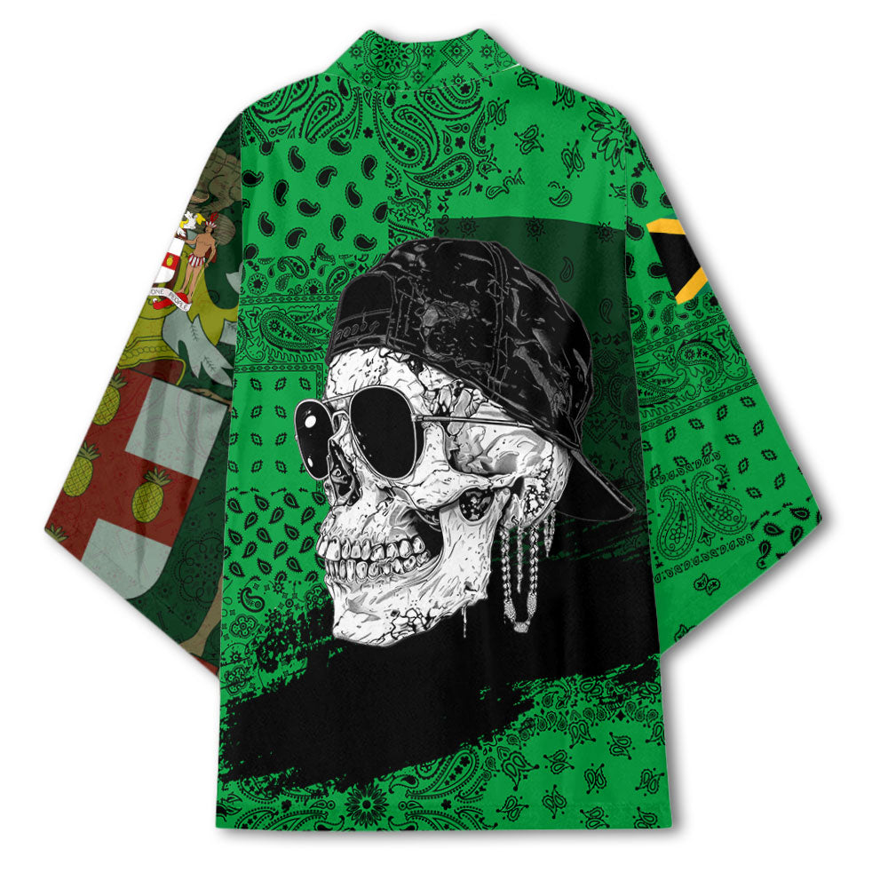 Jamaica Kimono Paisley Flag And Skull Style 3