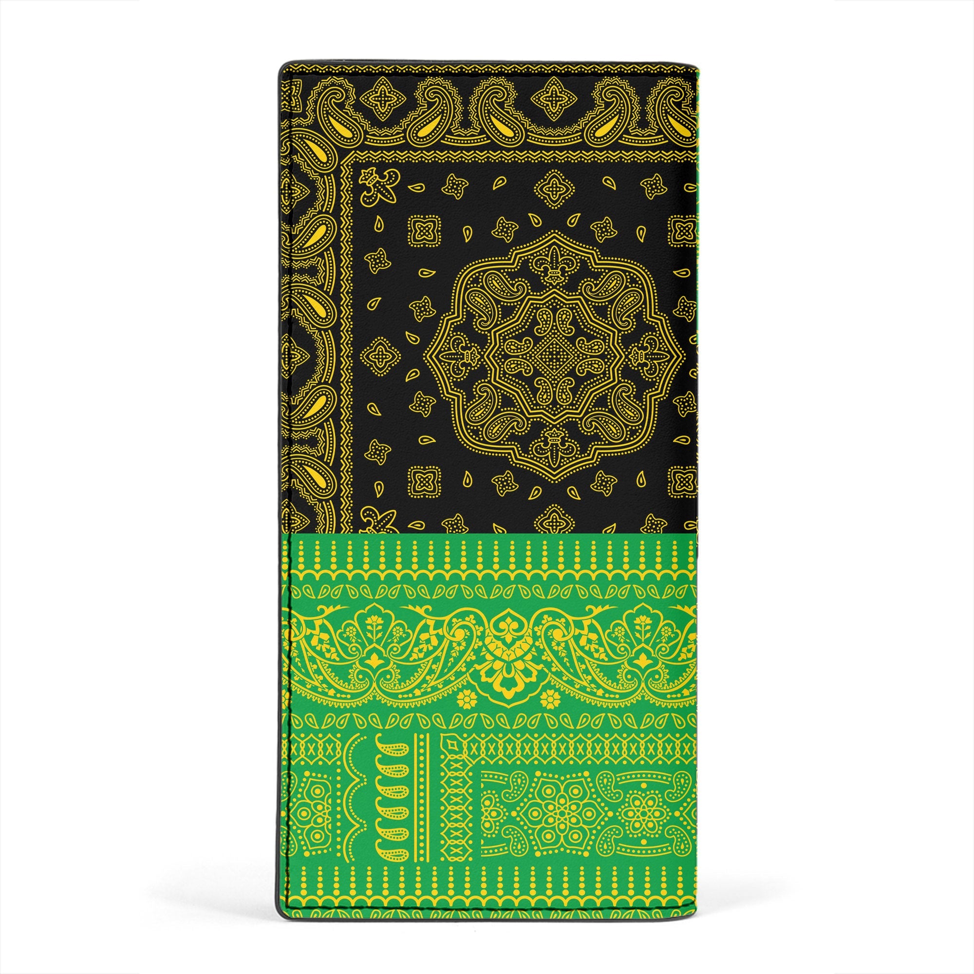 Jamaica Leather Wallet Flag And Paisley Basic Style 2