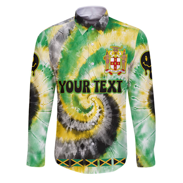 Jamaica Long Sleeve Button Shirt Custom Tie Dye Style 1