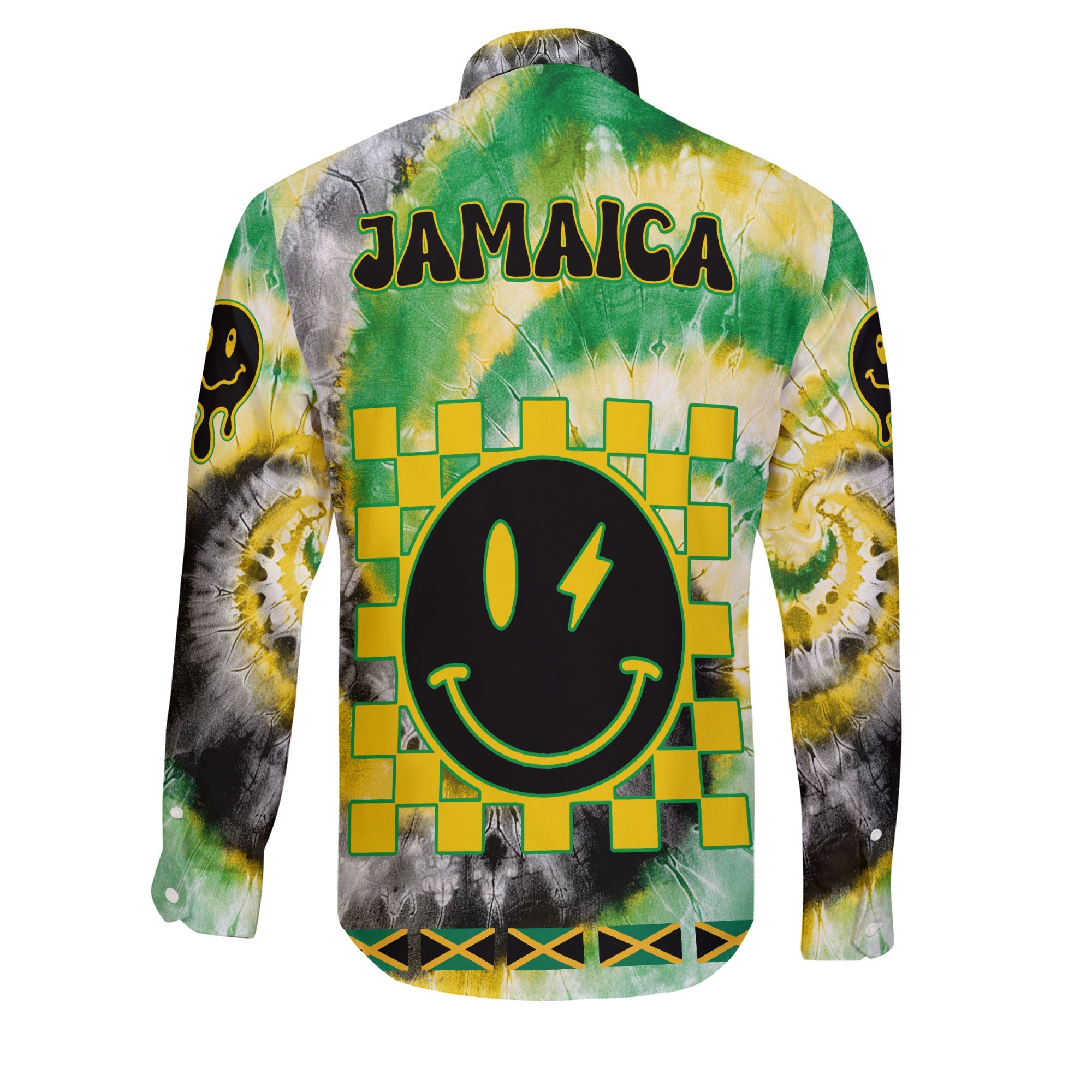 Jamaica Long Sleeve Button Shirt Custom Tie Dye Style 2