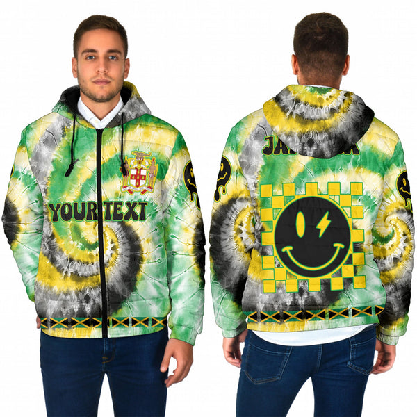 Jamaica Men Hooded Padded Jacket Custom Tie Dye Style 1