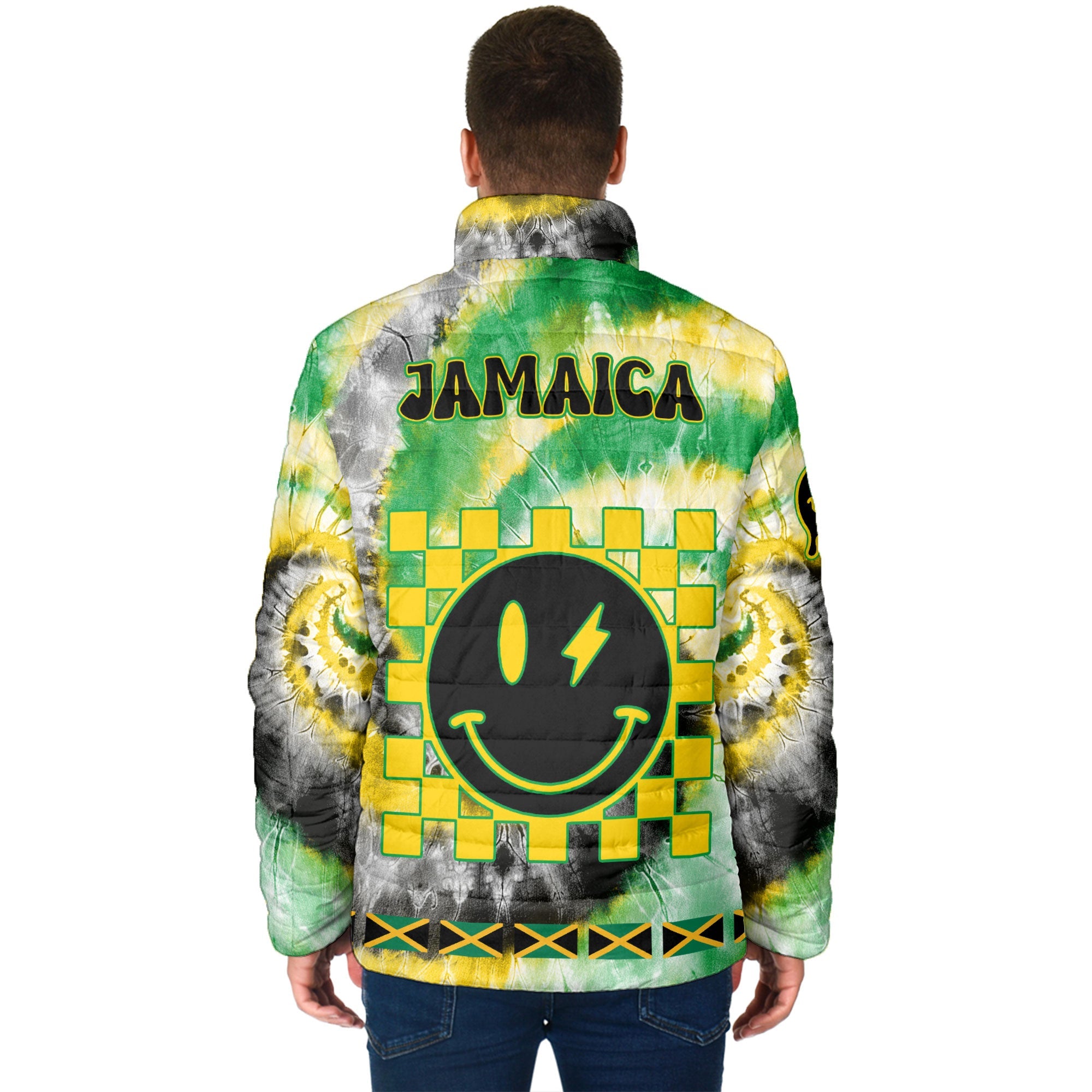 Jamaica Men Padded Jacket Custom Tie Dye Style 2