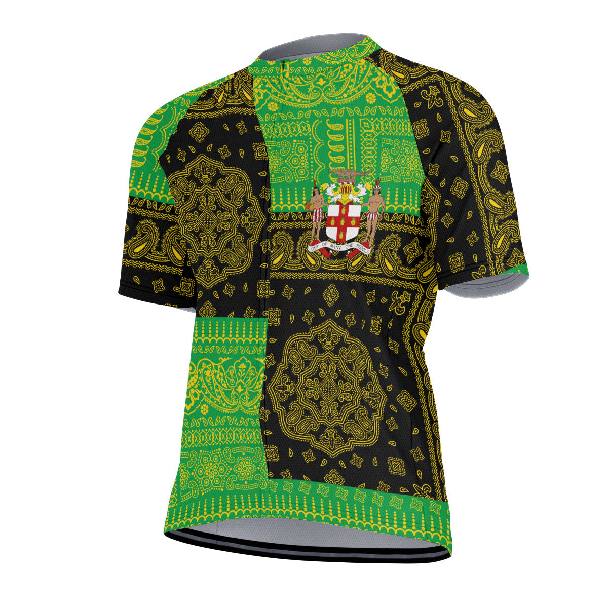 Jamaica Men Cycling Jersey Flag And Paisley Basic Style 2