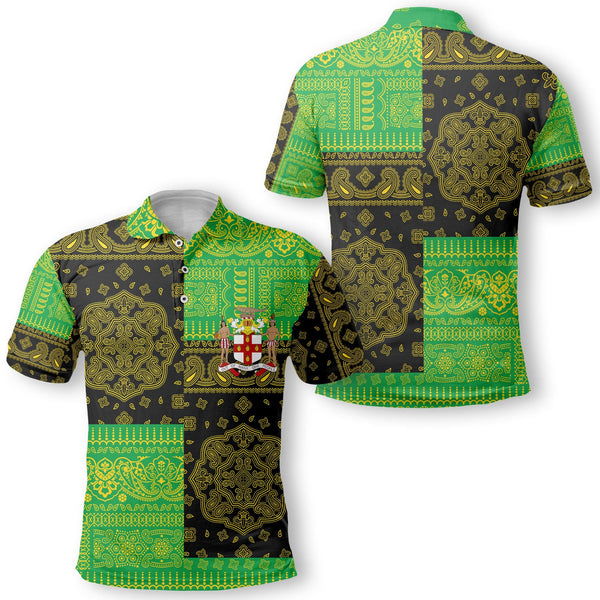 Jamaica Polo Shirt Flag And Paisley Basic Style 1