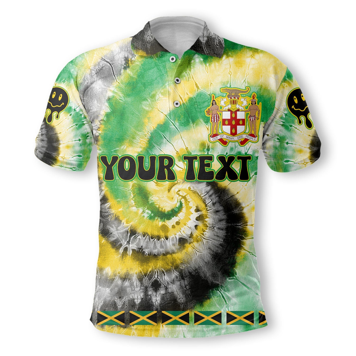 Jamaica Polo Shirt Custom Tie Dye Style 2