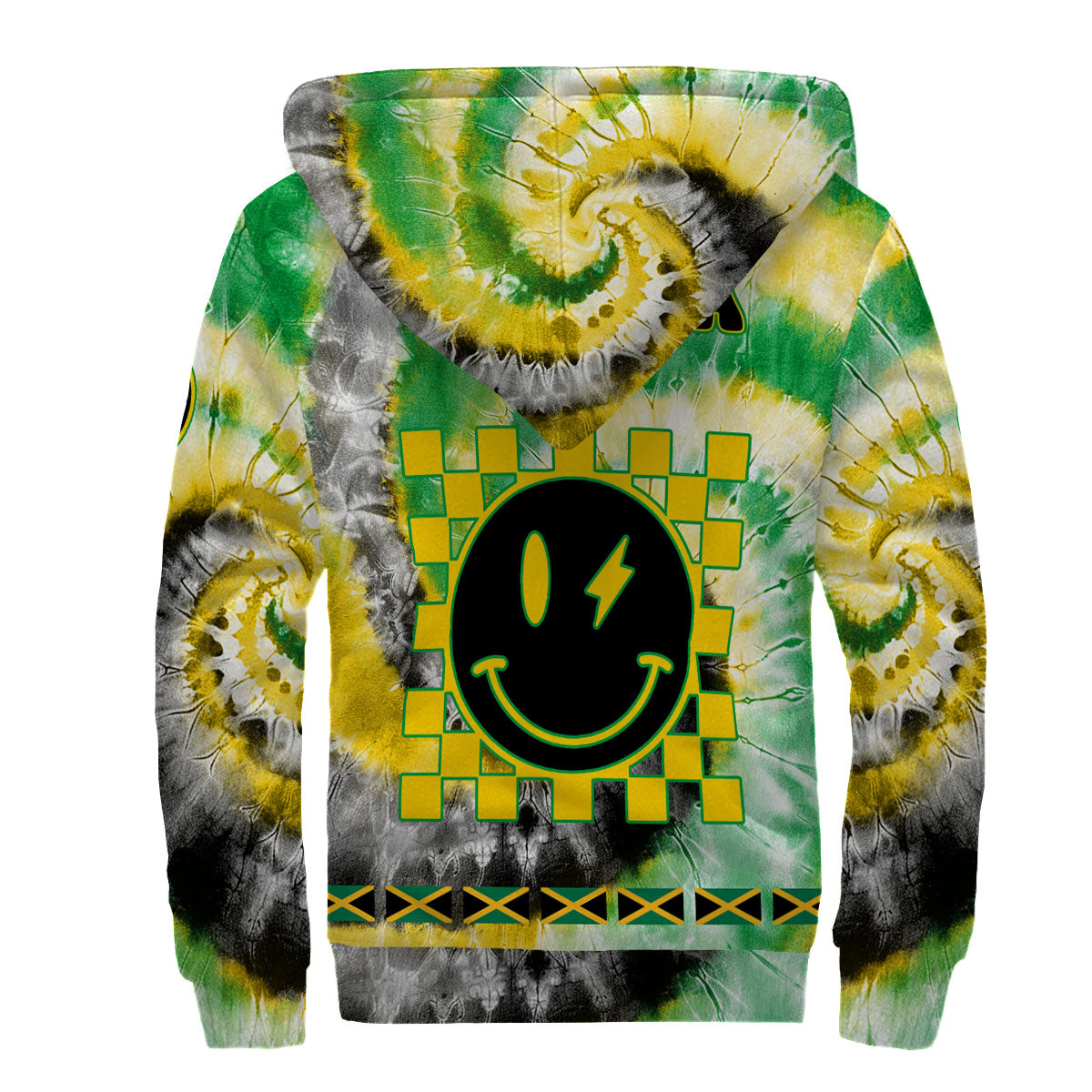 Jamaica Sherpa Hoodie Custom Tie Dye Style 2