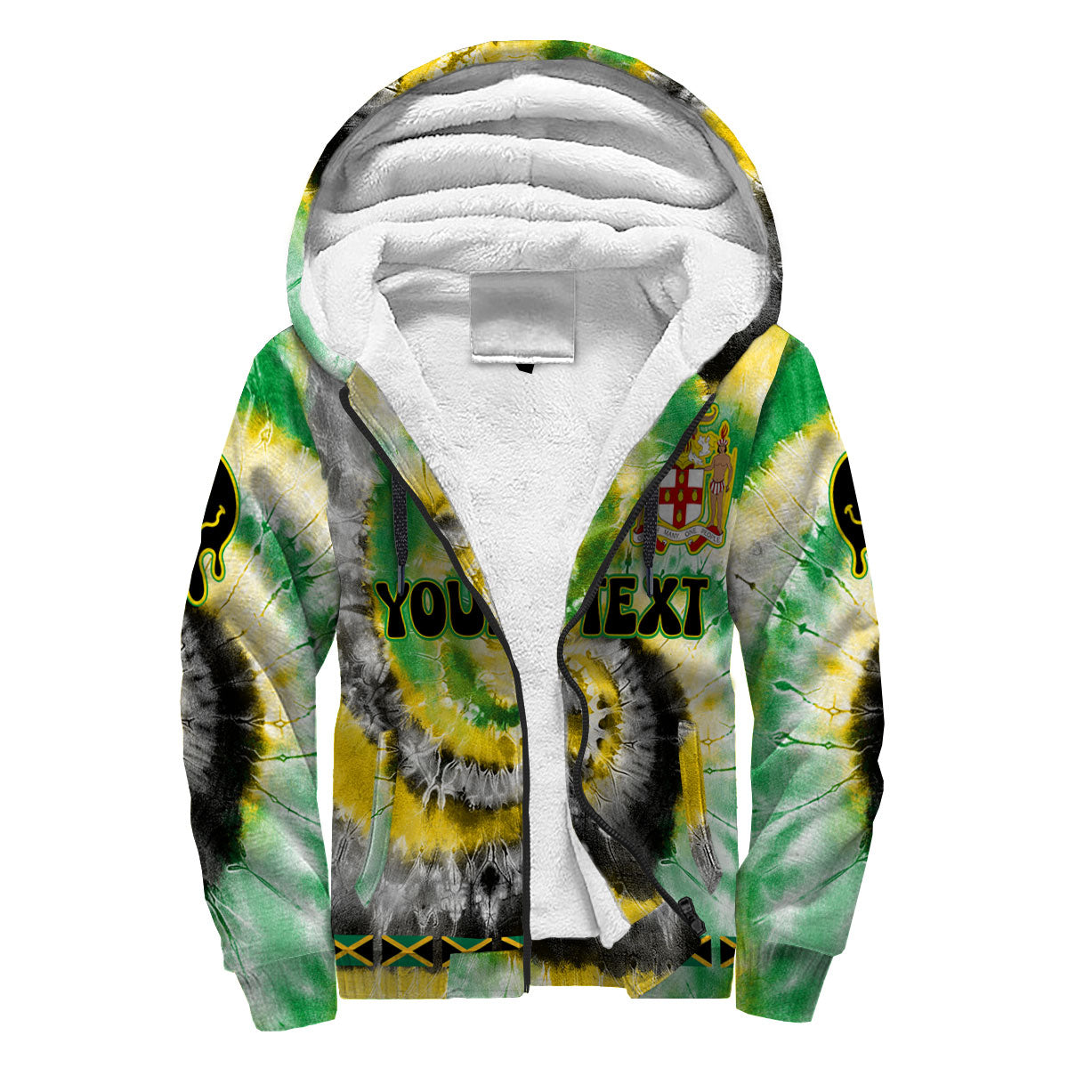 Jamaica Sherpa Hoodie Custom Tie Dye Style 3