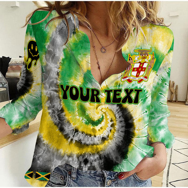 Jamaica Women Casual Shirt Custom Tie Dye Style 1