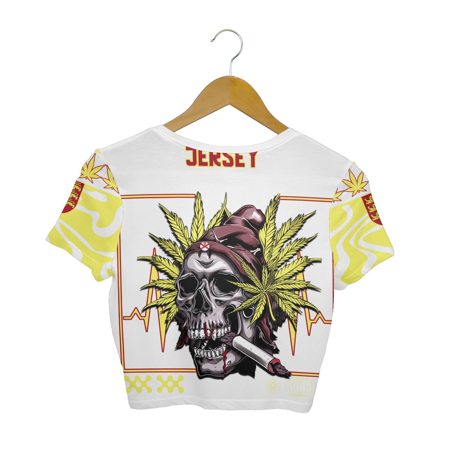 Jersey Crop Top T Shirt Flag & Coat Of Arms Marijuanas Style