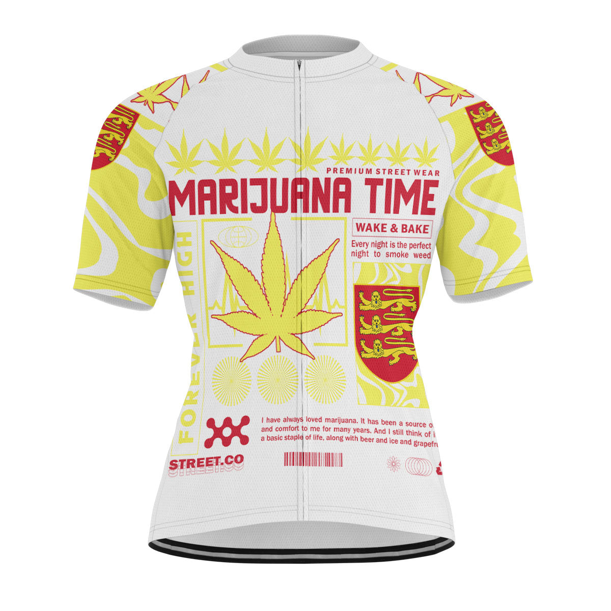 Jersey Men's Cycling Jersey Flag & Coat Of Arms Marijuanas Style