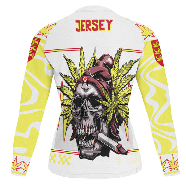 Jersey Men's Cycling Jersey Long Sleeve Flag & Coat Of Arms Marijuanas Style