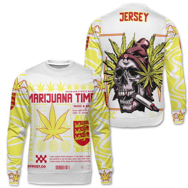 Jersey Sweatshirt Flag & Coat Of Arms Marijuanas Style