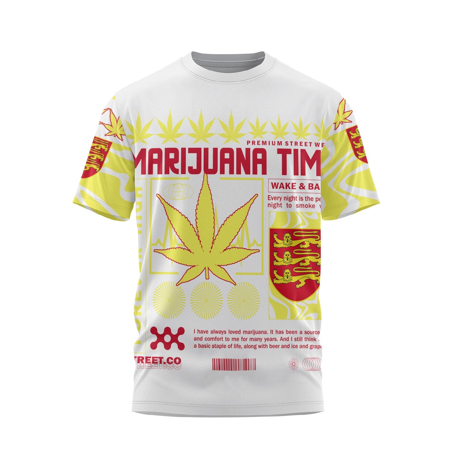 Jersey T Shirt Flag & Coat Of Arms Marijuanas Style