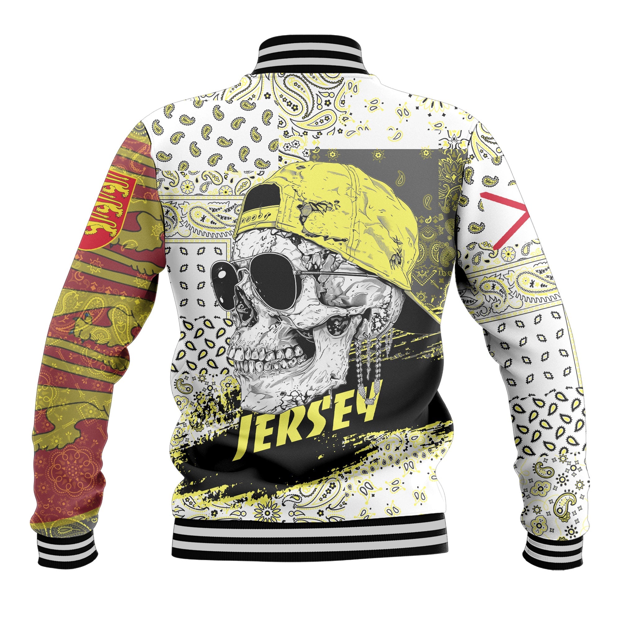 Jersey Baseball Jacket Paisley Flag And Skull Style 3