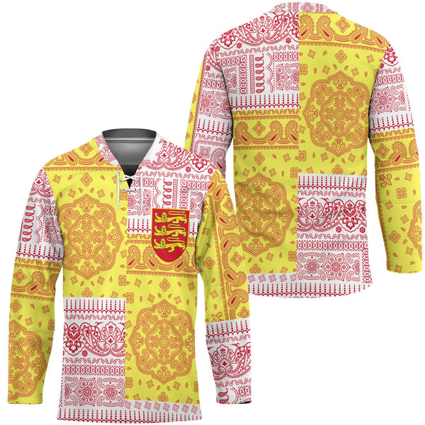 Jersey Hockey Jersey Flag And Paisley Basic Style 1