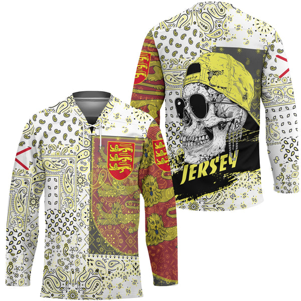 Jersey Hockey Jersey Paisley Flag And Skull Style 1