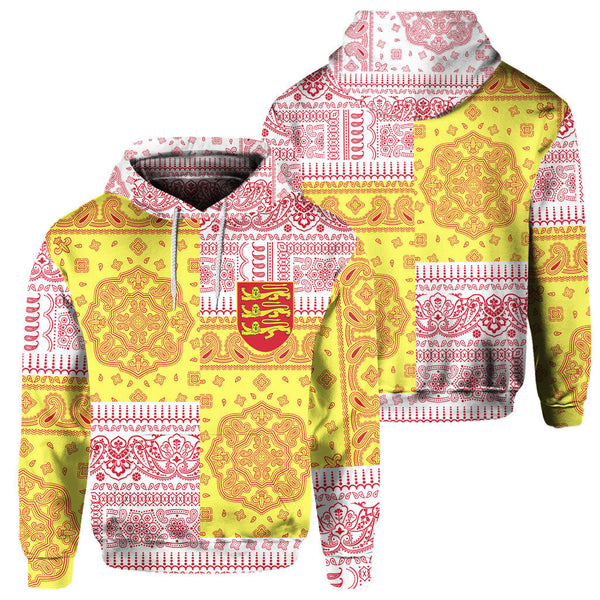 Jersey Hoodie Flag And Paisley Basic Style 1