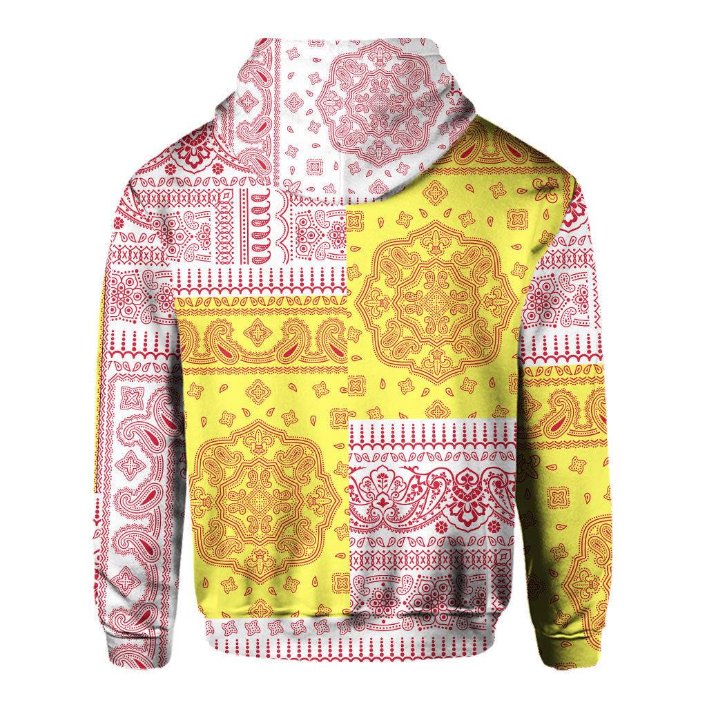 Jersey Hoodie Flag And Paisley Basic Style 3