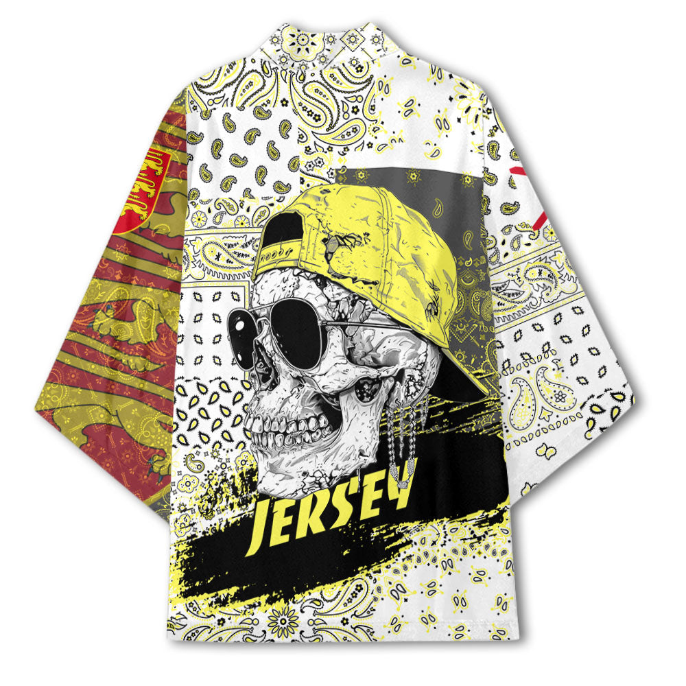 Jersey Kimono Paisley Flag And Skull Style 3