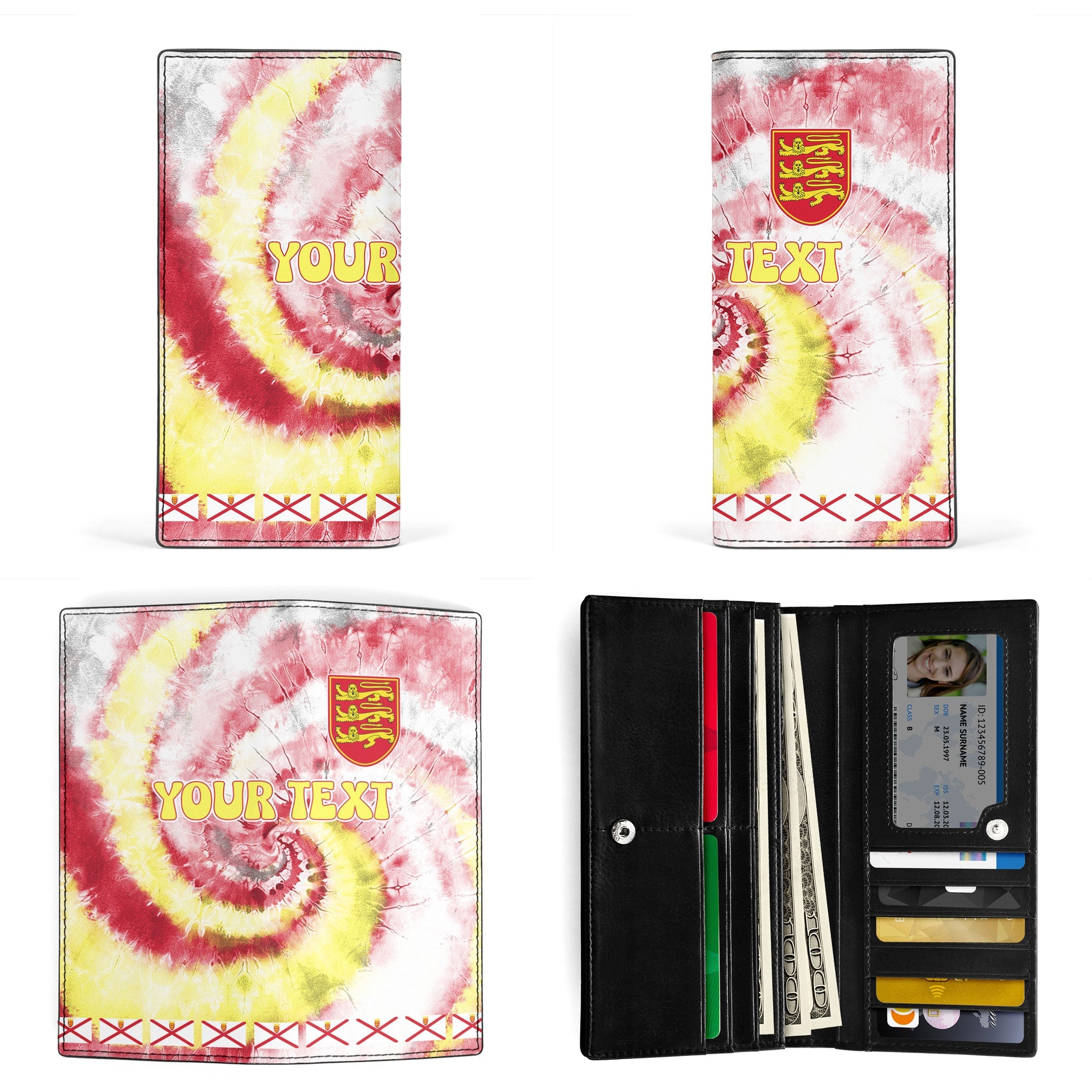 Jersey Leather Wallet Custom Tie Dye Style 3