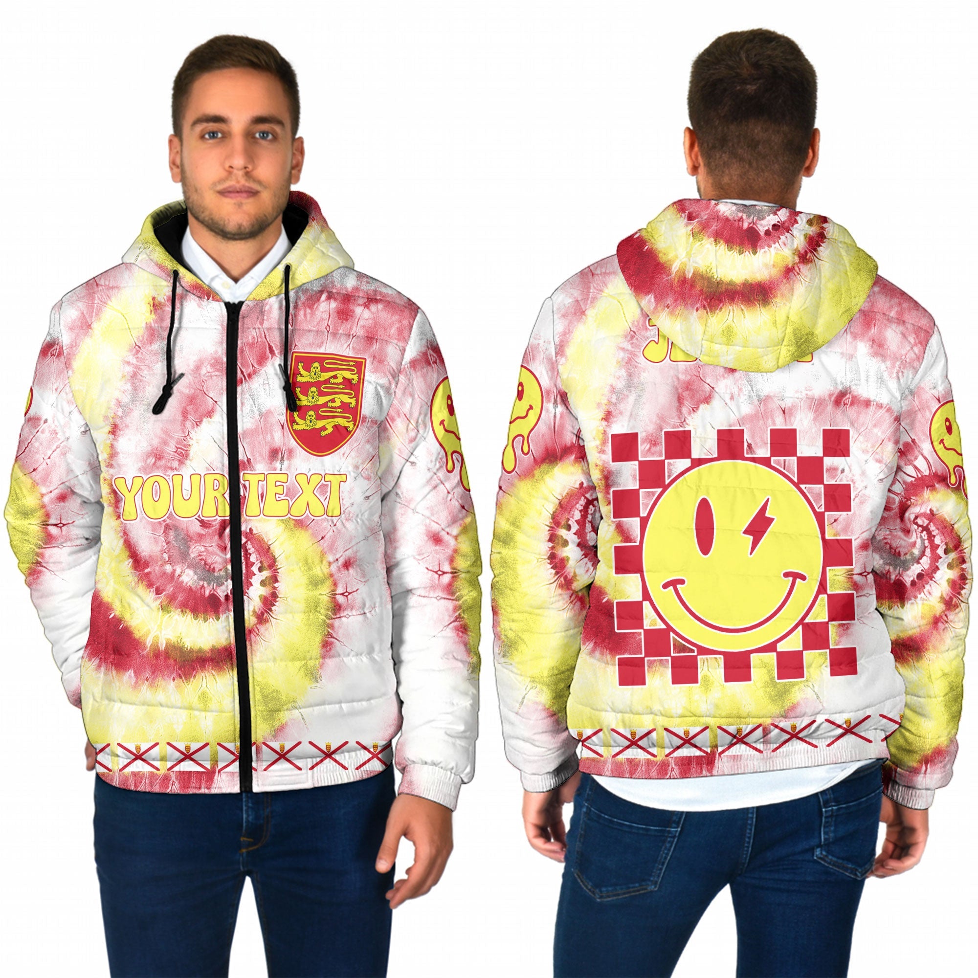 Jersey Men Hooded Padded Jacket Custom Tie Dye Style 1