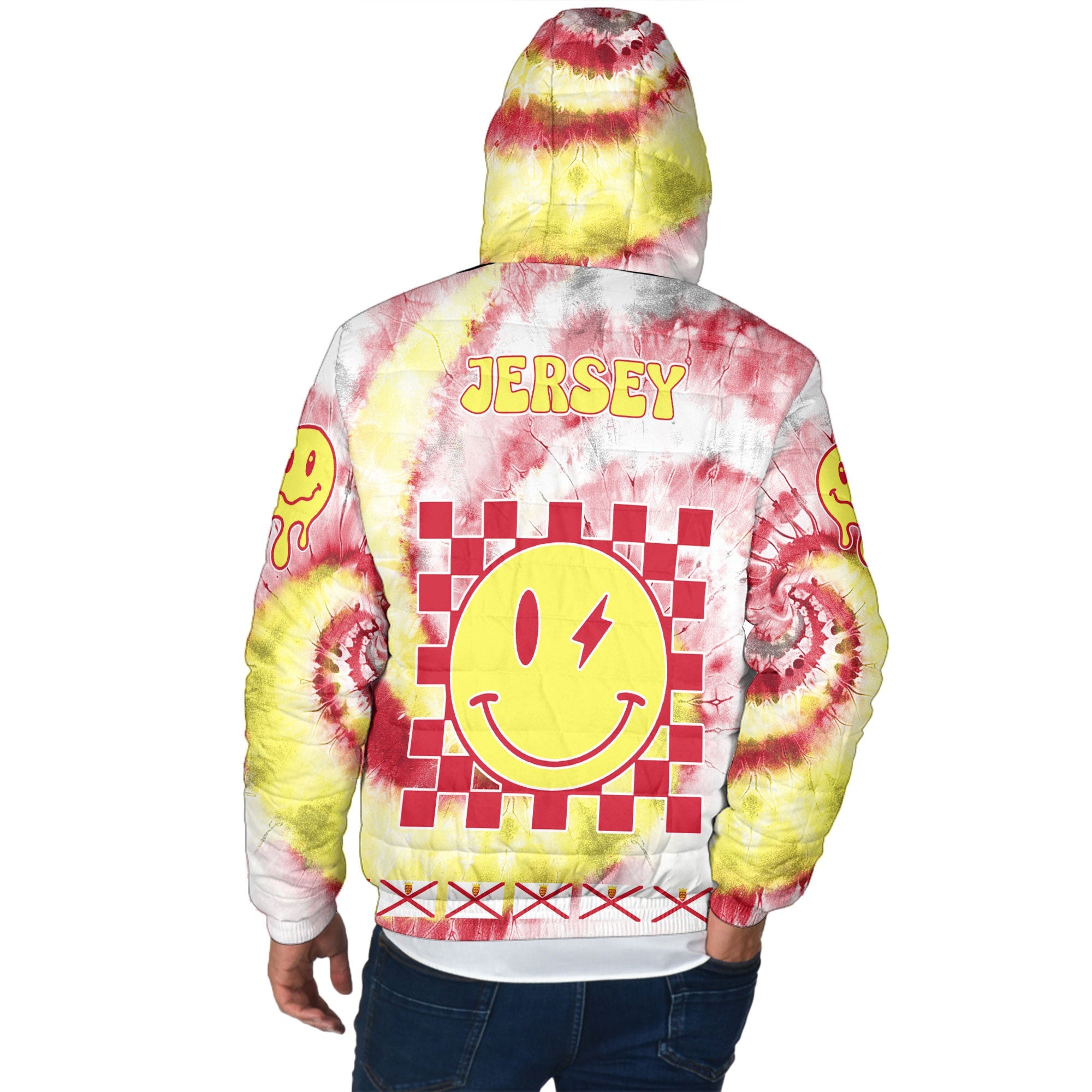 Jersey Men Hooded Padded Jacket Custom Tie Dye Style 3